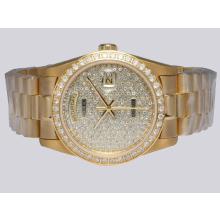 Rolex Day-Date In Oro Automatico Completo Con Diamond Bezel E Dial
