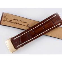 Breitling Cinturino In Pelle Con Fibbia Di Distribuzione Per L&#39;Asia Valjoux 7750 Versione-22mm