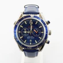 Omega Seamaster Lavoro Cronografo Blu Lunetta In Ceramica Con Blue Dial-Cinturino In Pelle