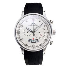 IWC Lavoro Cronografo Con Quadrante Bianco-cinturino In Gomma
