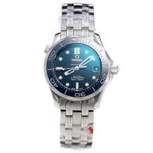Omega Seamaster Automatic Ceramic Bezel with Blue Dial S/S-Same Chassis as ETA Version