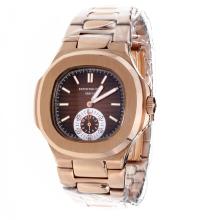 Patek Philippe Nautilus Automatic Full Rose Gold with Brown Dial-3