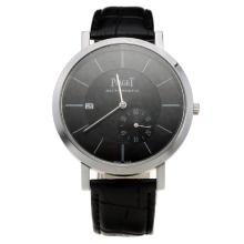 Piaget Altiplano Automatic with Black Dial-Leather Strap