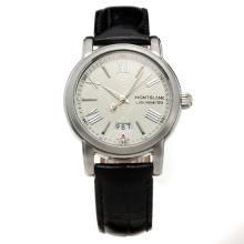 Montblanc Star with White Dial-Leather Strap