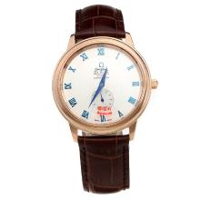 Omega De Ville Automatic Rose Gold Case with White Dial-Leather Strap-2