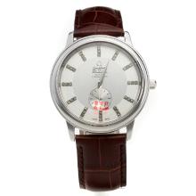 Omega De Ville Automatic with White Dial-Leather Strap-1