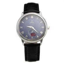 Omega De Ville Automatic with Blue Dial-Leather Strap
