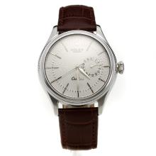 Rolex Cellini Automatic with White Dial-Leather Strap-4