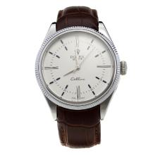 Rolex Cellini Automatic with White Dial-Leather Strap-3