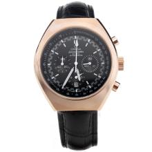 Omega Speedmaster Working Chronograph Rose Gold Case with Black Dial-White Hand