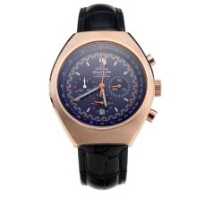 Omega Speedmaster Working Chronograph Rose Gold Case With Blue Dial