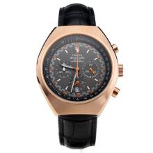 Omega Speedmaster Working Chronograph Rose Gold Case With Gray Dial
