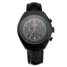 Omega Speedmaster Working Chronograph PVD Case With Black Dial