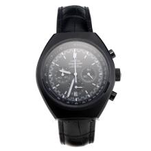 Omega Speedmaster Working Chronograph PVD Case With Black Dial-White Hand