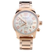 Montblanc Time Walker Working Chronograph Full Rose Gold With White Dial