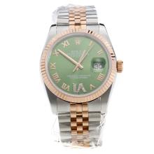 Rolex Datejust Swiss ETA 2836 Movement Two Tone with Green Dial-1