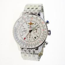 Breitling Navitimer Working GMT Chronograph Asia 7751 Movement with White Dial S/S