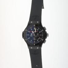 Hublot Big Bang Automatic PVD Case Ceramic Bezel with Black Dial-Rubber Strap