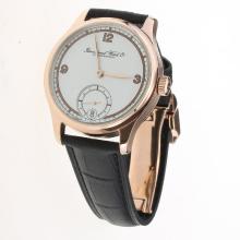 IWC Portuguese Manual Winding Rose Gold Case with White Dial-Leather Strap-3