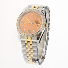 Rolex Datejust Swiss ETA 2836 Movement Two Tone Diamond Bezel and Markers with Champagne Dial-Same Chassis as Swiss Version