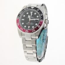 Rolex GMT Master II 2813 Movement Black/Red Ceramic Bezel with Black Dial S/S