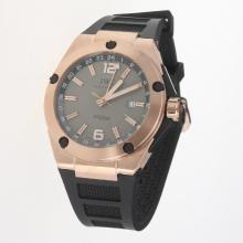 IWC InGenieur Working GMT Automatic Rose Gold Case with Gray Dial-Rubber Strap-1
