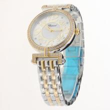 Chopard Imperiale Two Tone Diamond Bezel with White Dial-Lady Size