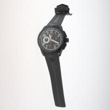Tag Heuer Carrera CAL. HEUER 01 Working Chronograph PVD Case with Black Dial-Rubber Strap