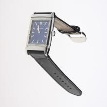 Jaeger-Lecoultre Reverso Stick Markers with Blue Dial-Leather Strap