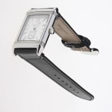 Jaeger-Lecoultre Reverso Stick Markers with White Dial-Leather Strap