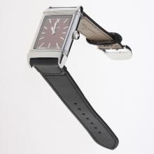 Jaeger-Lecoultre Reverso Stick Markers with Brown Dial-Leather Strap