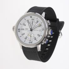 IWC Aquatimer Working Chronograph White Markers with White Dial-Rubber Strap