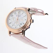 Chopard Imperiale Working Chronograph Rose Gold Case with MOP Dial-Pink Leather Strap