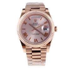 Rolex Day-Date II Swiss ETA 2836 18K Plated Gold Movement Full Rose Gold with Champagne Dial-1