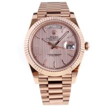 Rolex Day-Date II Swiss ETA 2836 18K Plated Gold Movement Full Rose Gold with Champagne Dial