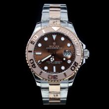 Rolex Yachtmaster Automatic Two Tone Ceramic Bezel with Brown Dial-Oversized Version