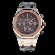Audemars Piguet Royal Oak Working Chronograph Two Tone Stick Markers with Brown Dial