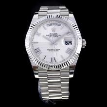 Rolex Day-Date II Swiss ETA 3255 Movement with White Dial S/S