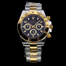 Rolex Daytona Automatic Two Tone Stick Markers with Black Dial