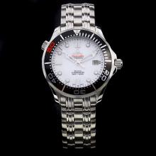 Omega Seamaster Automatic Black Bezel with 007 White Dial-James Bond 50th Anniversary Limited Edition