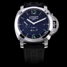 Panerai Luminor GMT 8 Days Working Power Reserve Automatic with Black Dial-Rubber Strap