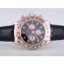 Rolex Daytona Chronograph Working Cassa In Oro Rosa Con Cinturino Dial-Leather