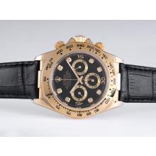 Rolex Daytona Di Lavoro Cronografo Oro Diamanti Caso Marcatura Con Quadrante Nero