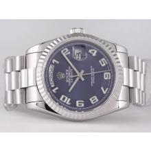 Rolex Day-Date Movimento Svizzero Eta 2836 Con Blue Dial-Numero Di Marcatura