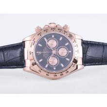 Rolex Daytona Cronografo Asia Valjoux 7750 Movimento Cassa In Oro Rosa Con Quadrante Nero