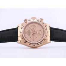 Rolex Daytona Cronografo Asia Valjoux 7750 Movimento Cassa In Oro Rosa Con Golden Dial