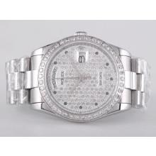Rolex Day-Date Movimento Svizzero Eta 2836 Con Lunetta Diamante E Dial