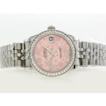 Rolex Datejust Swiss ETA 2836 Movimento Diamond Bezel Con Pink Floral Motif Dial