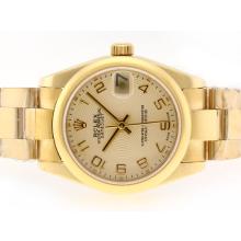 Rolex Datejust Swiss ETA 2836 Movimento Gold Completa Con Golden Number Dial-Marking