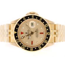 Rolex GMT-Master II Movimento Svizzero Eta 2836 18K Gold Completa Con Golden Dial-bracciale Jubilee